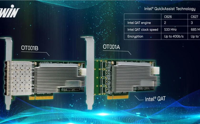 AEWIN is ready to accelerates cryptography and compression workloads with latest Intel® QuickAssist Technology enabled adaptor