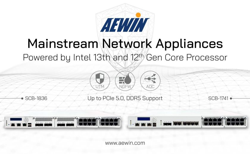 AEWIN 主流网络设备，搭载 Intel 第 13 代和第 12 代 Core 处理器 - SCB-1836 和 SCB-1741