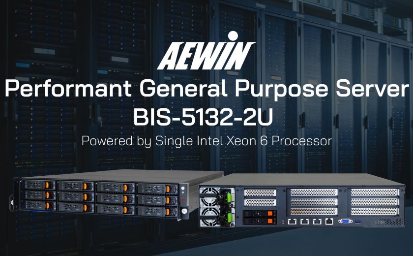 AEWIN Performant General Purpose Server, BIS-5132-2U, Powered by Single Intel Xeon 6 Processor