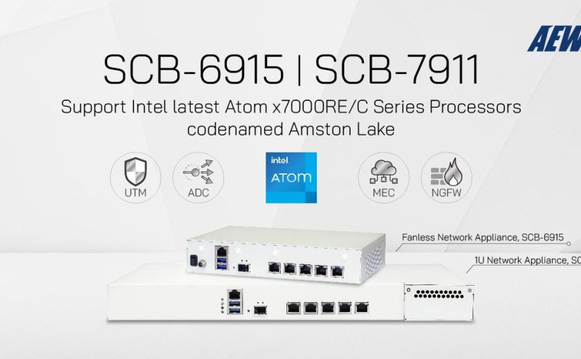 AEWIN SCB-6915 和 SCB-7911 支援英特爾最新的 Atom x7000RE/C 系列處理器，代號 Amston Lake
