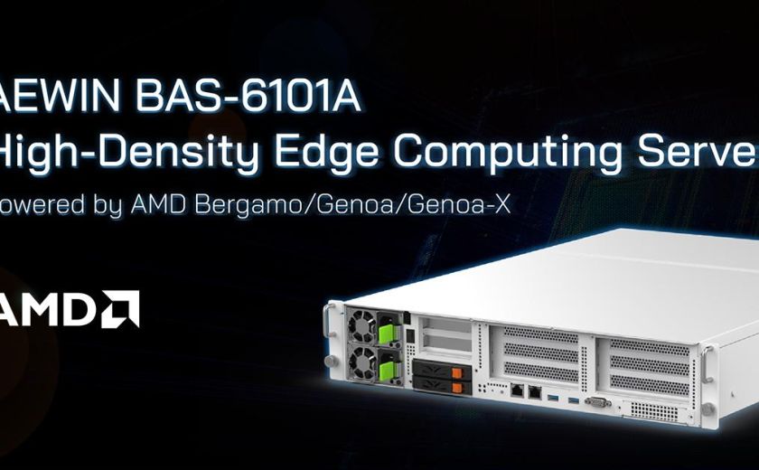 AEWIN 高密度邊緣計算伺服器，BAS-6101A 由 AMD Bergamo/Genoa/Genoa-X 提供動力