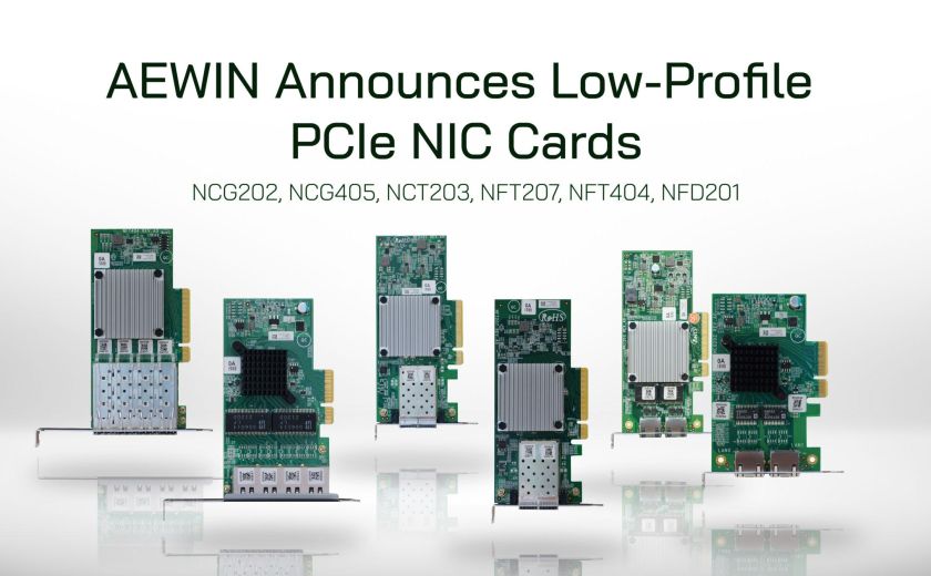 AEWIN 宣布推出低剖面 PCIe 網路介面卡